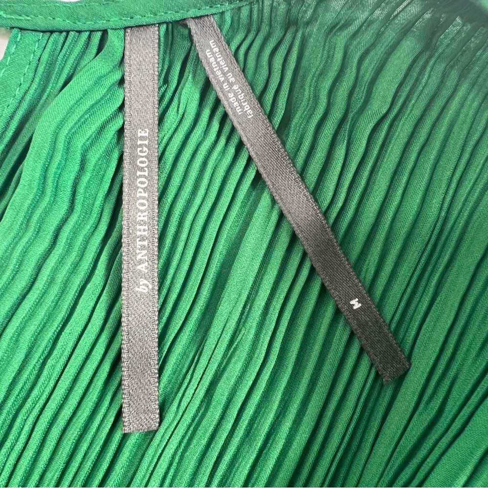 Anthropologie V-Neck Pleated Slim Midi Dress - Picture 6 of 12
